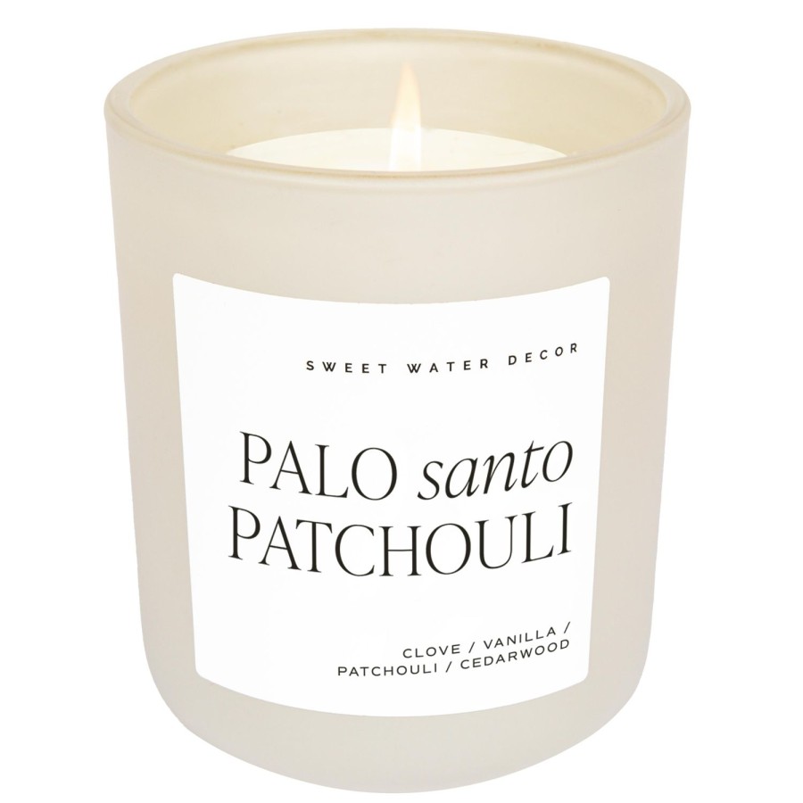 Kerzen Und Duftstabchen SWEET WATER DECOR | Palo Santo Patchouli Sojakerze Tan Matte Jar 15 Oz