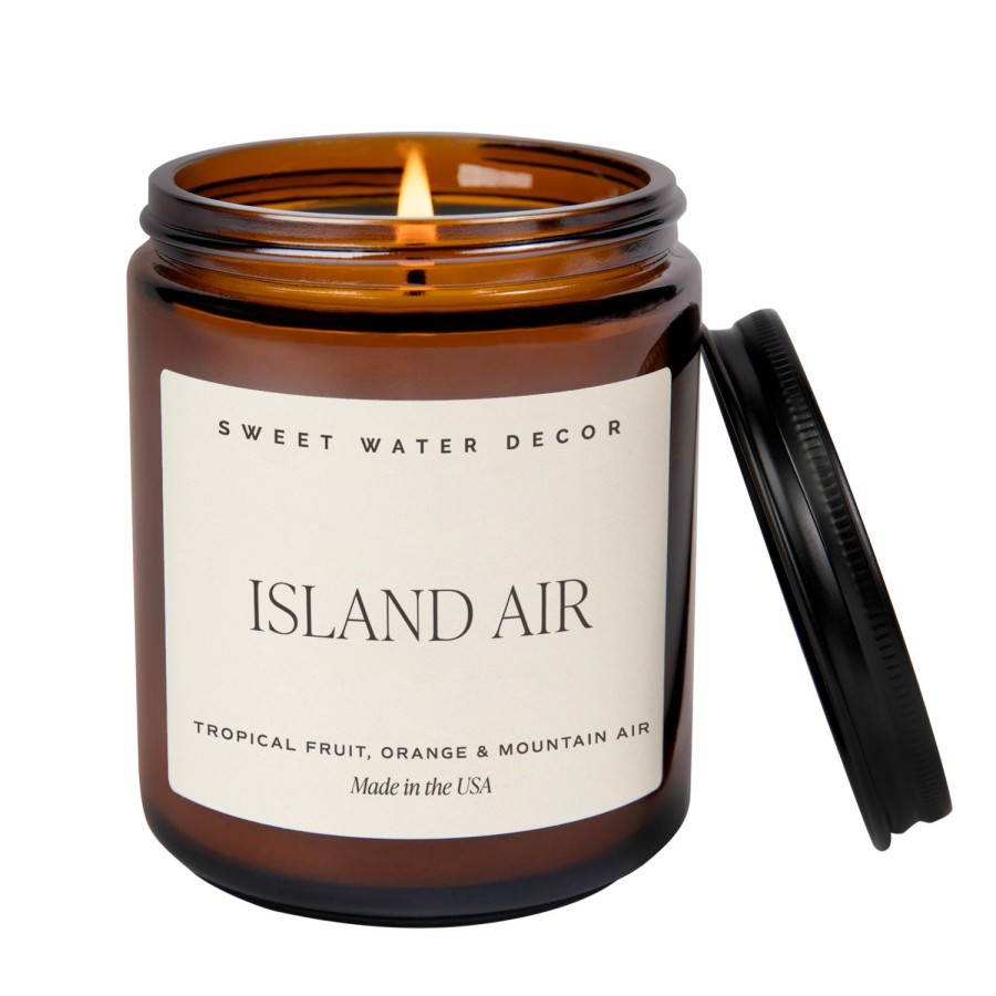 Kerzen Und Duftstabchen SWEET WATER DECOR | Island Air Sojakerze Bernsteinglas 9 Oz