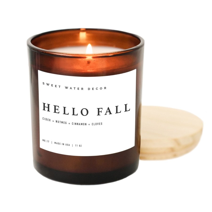 Kerzen Und Duftstabchen SWEET WATER DECOR | Hello Fall Sojakerze Bernsteinglas 11 Oz