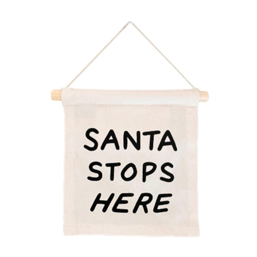 Haus & Kuche SWEET WATER DECOR | Hangeschild „Santa Stops Here".