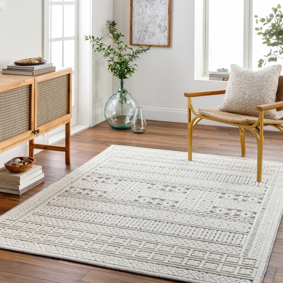 Haus & Kuche Hauteloom | Waschbarer Teppich Bahar In Creme Und Grau