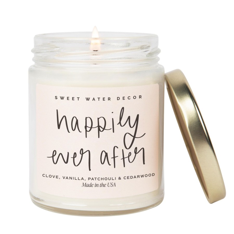 Kerzen Und Duftstabchen SWEET WATER DECOR | Happily Ever After Sojakerze Klares Glas 9 Oz (Palo Santo Patchouli)