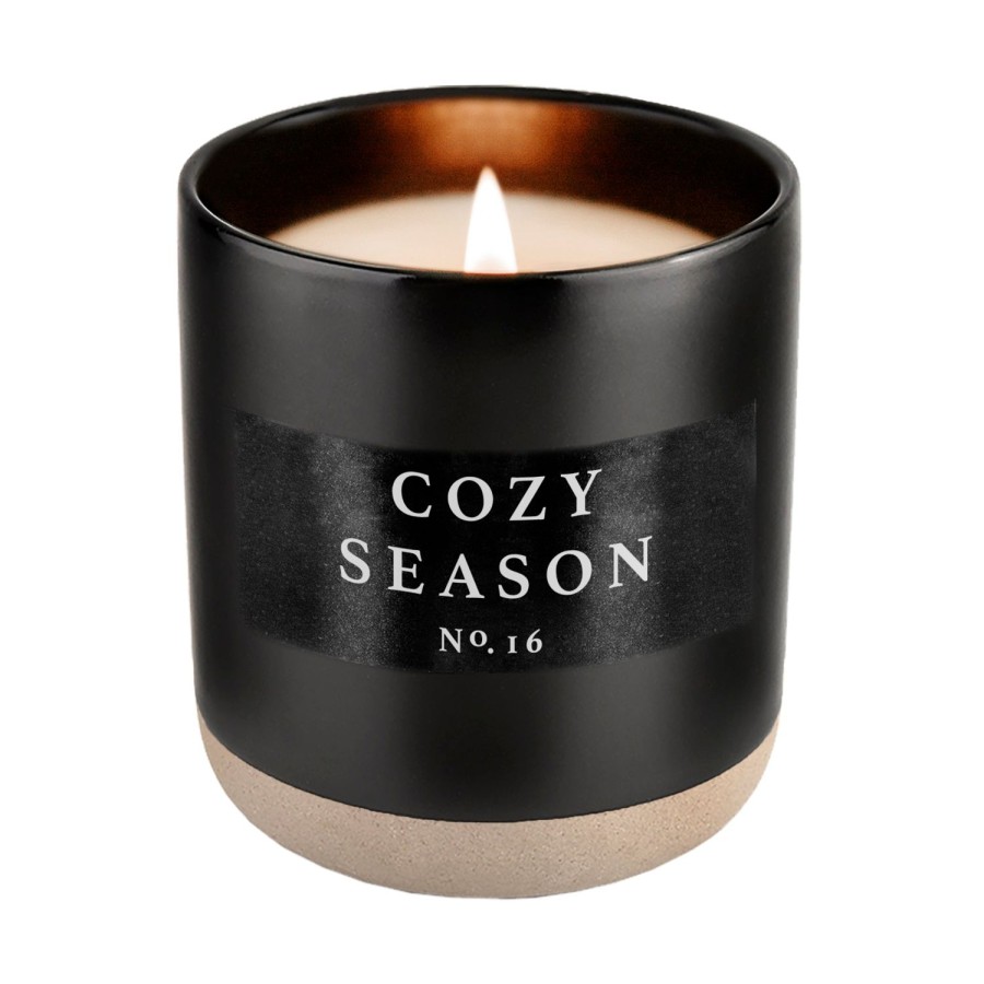 Kerzen Und Duftstabchen SWEET WATER DECOR | Cosy Season Sojakerze Schwarzes Steingutglas 12 Oz