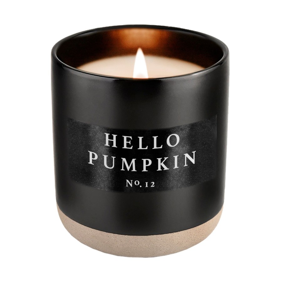 Kerzen Und Duftstabchen SWEET WATER DECOR | Hello Pumpkin Sojakerze Schwarzes Steingutglas 12 Oz