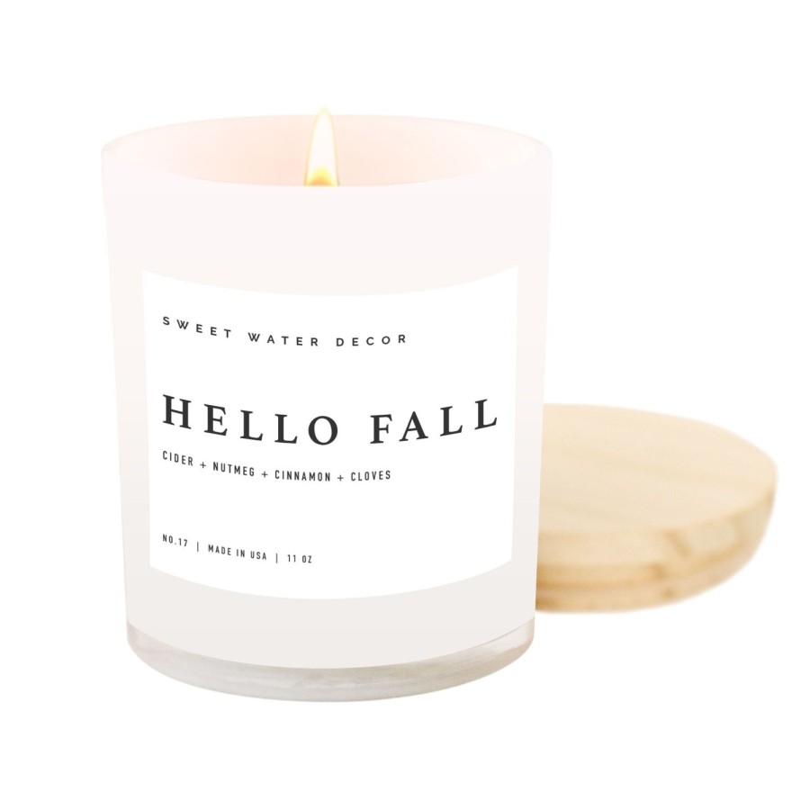 Kerzen Und Duftstabchen SWEET WATER DECOR | Hello Fall Sojakerze Weises Glas 11 Oz