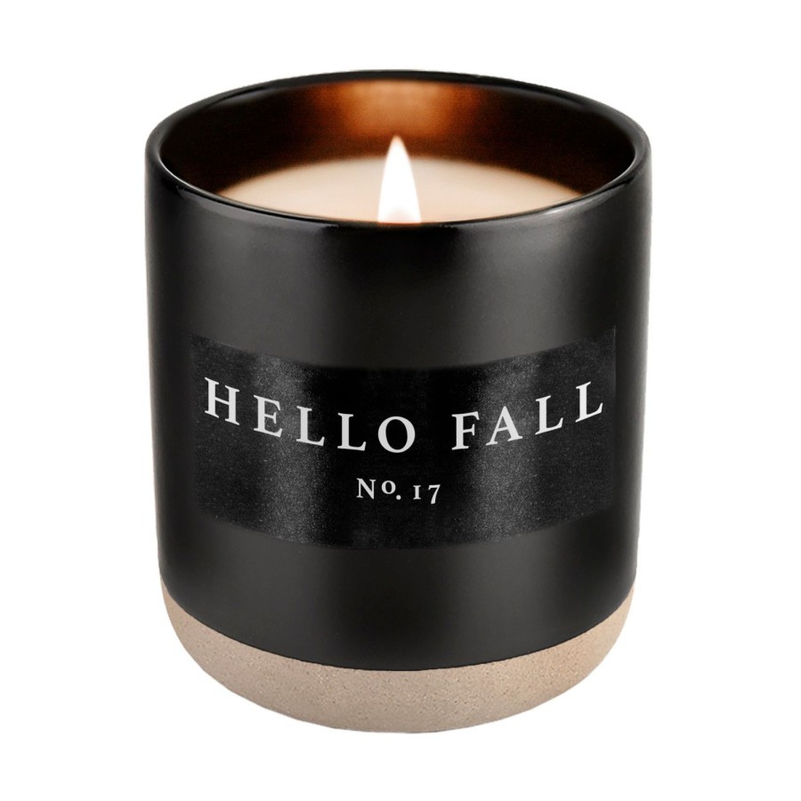 Kerzen Und Duftstabchen SWEET WATER DECOR | Hello Fall Sojakerze Schwarzes Steinzeugglas 12 Oz