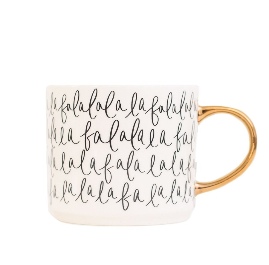 Haus & Kuche SWEET WATER DECOR | Fa La La La 17Oz. Kaffeetasse Mit Goldgriff