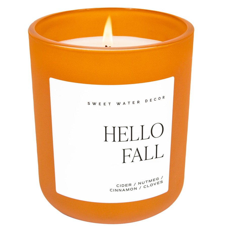 Kerzen Und Duftstabchen SWEET WATER DECOR | Hello Fall Sojakerze Orange Mattes Glas 15 Oz